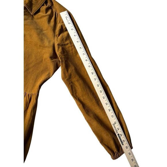 J Crew Corduroy collared mini shirt dress size 2 Brown Button Front - Picture 7 of 10